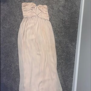 Floor length blush pink dress